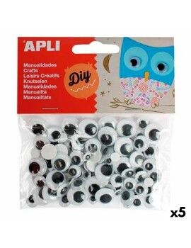 Conjunto de etiquetas Apli Olhos Preto 5 Unidades