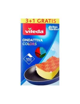 Esfregão Vileda 169492 Amarelo Azul Verde Laranja Cor de Rosa Poliuretano (4 Peças) (1 Unidade)