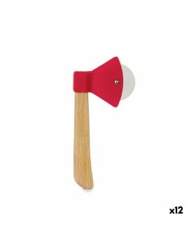 Cortador de Pizza Hacha Rojo Marrón Acero Inoxidable Bambú Polipropileno (21,7 x 2 x 10 cm) (12...