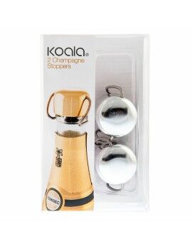 Juego de Tapones Koala Plateado Cava Plástico (2 uds)