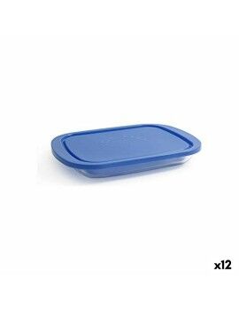 Fiambrera Borgonovo Igloo Azul Rectangular 800 ml 26 x 18,5 x 3,4 cm (12 Unidades) (26 x 18,5 x...