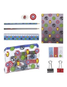 Set de Papelaria The Avengers Cinzento (12 pcs)