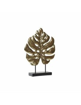 Figura Decorativa DKD Home Decor Negro Dorado Tropical Hoja de planta 25,5 x 6 x 34 cm