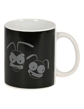 Caneca El Hormiguero Branco Cerâmica Preto (350 ml)