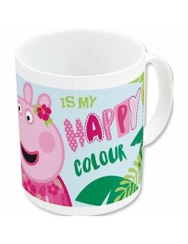 Caneca Peppa Pig Having fun Cerâmica Rosa Claro (350 ml)