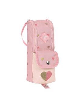 Bolsa Escolar Glow Lab Hearts Cor de Rosa (6 x 21 x 6 cm)