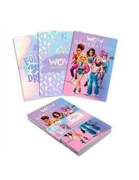 Caderno Wow Generation A5 Tampa macia 3 Unidades