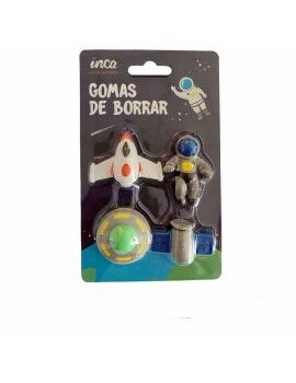 Set de Gomas de Borrar Inca   Astronauta Nave Espacial 4 Piezas