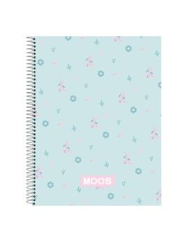 Caderno de Argolas Moos Garden Turquesa A4 120 Folhas