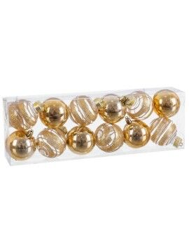 Bolas de Natal Dourado Plástico 6 x 6 x 6 cm (12 Unidades)