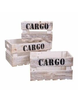 Caixas de arrumação Alexandra House Living CARGO Branco Madeira de abeto 24 x 19 x 38 cm 33 x 20...