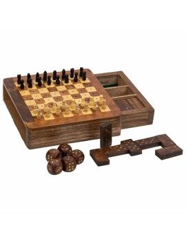 Conjunto de jogos tradicionais Alexandra House Living Castanho 16 x 3 x 15 cm 3 em 1