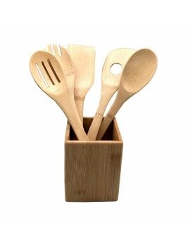 Recipiente para Utensílios de Cozinha Versa Bambu 10 x 13,5 x 10 cm