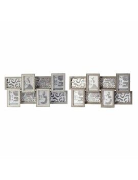 Moldura de Fotos DKD Home Decor 60 x 3 x 32 cm Cristal Cinzento Castanho Madeira MDF Urbana (2...