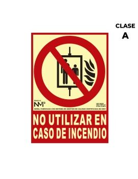 Cartel Normaluz No utilizar en caso de incendio PVC (21 x 30 cm)