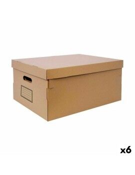 Caja de Almacenaje con Tapa Confortime Cartón 45 x 35 x 20 cm (6 Unidades)