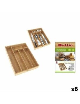 Organizador para Cubiertos Quttin Bambú 34 x 26 x 4 cm (8 Unidades)