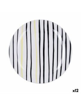 Plato Llano Bidasoa Zigzag Multicolor Cerámica Ø 26,5 cm (12 Unidades)