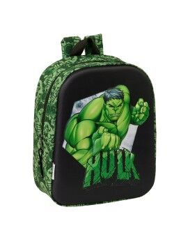 Mochila Escolar Hulk Preto Verde 22 x 27 x 10 cm 3D