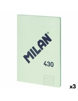 Caderno Milan 430 Verde A4 48 Folhas 21 x 29,7 cm (3 Unidades)