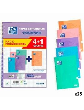 Caderno Oxford WRITE&ERASE Pastel Din A4 80 Folhas 21,5 x 31,5 cm 5 Peças (25 Unidades)