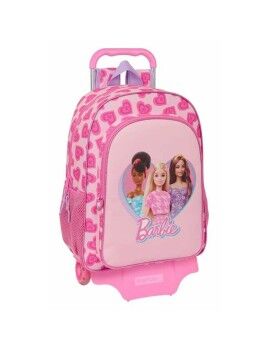 Mochila Escolar com Rodas Barbie Love Cor de Rosa 33 x 42 x 14 cm