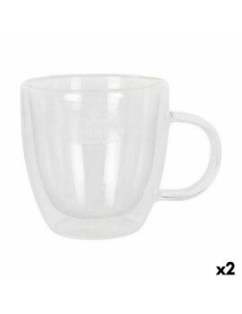 Juego de Tazas Santa Clara Vidrio de Borosilicato 150 ml Térmica 2 Unidades (2 Piezas)