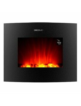 Chaminé Elétrica Decorativa de Parede Cecotec Ready Warm 2650 Curved Flames Connected Preto 1000...