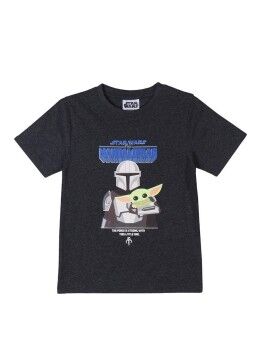 Camiseta de Manga Corta Infantil The Mandalorian Negro