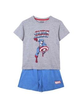 Pijama de Verão Marvel Cinzento Azul