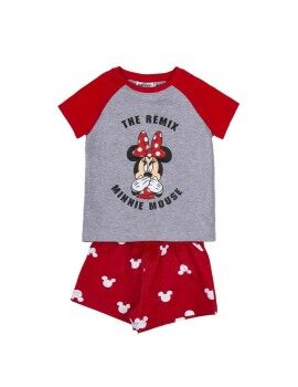 Pijama de Verano Minnie Mouse Rojo Gris