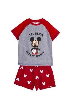 Pijama de Verano Mickey Mouse Rojo Gris