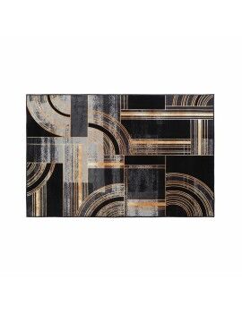 Alfombra DKD Home Decor Negro Dorado Moderno Geométrico (120 x 180 x 0,4 cm)