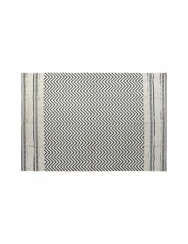 Alfombra DKD Home Decor Negro Zig-zag Blanco (120 x 180 x 0,7 cm)