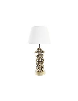 Lâmpada de mesa DKD Home Decor Dourado Branco Colonial 220 V 50 W Macaco (30 x 30 x 61 cm)