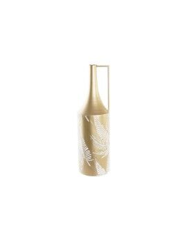 Vaso DKD Home Decor Dourado Metal Creme Tropical Folha de planta (21 x 21 x 71 cm)