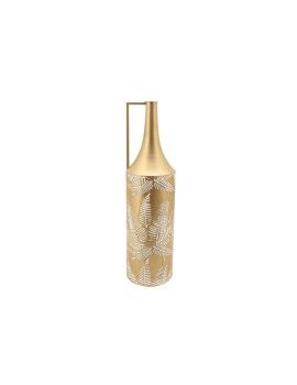 Vaso DKD Home Decor Dourado Metal Creme Tropical Folha de planta (21 x 21 x 81 cm)