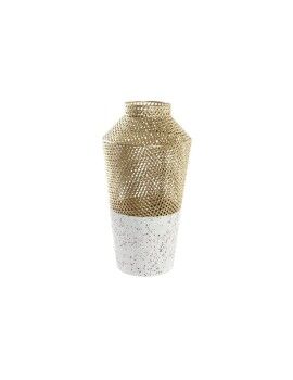 Vaso DKD Home Decor Cinzento Dourado Metal Moderno 25 x 25 x 48 cm