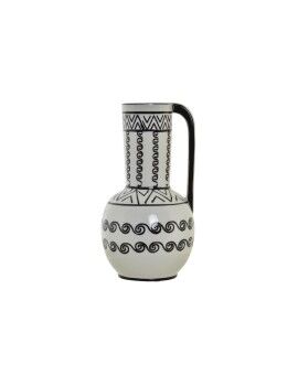 Jarrón DKD Home Decor 15 x 15 x 28 cm Porcelana Negro Blanco Colonial