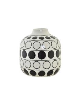 Jarrón DKD Home Decor Porcelana Negro Blanco Moderno Círculos 16 x 16 x 18 cm