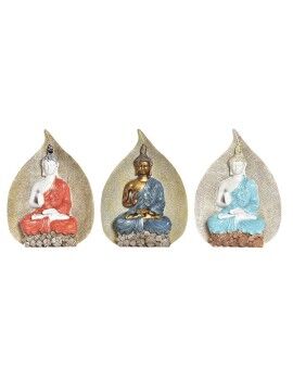 Figura Decorativa DKD Home Decor Azul Rojo Naranja Dorado Buda Oriental 15,5 x 5 x 20,7 cm (3...