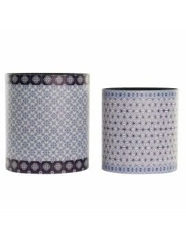 Conjunto de cubos DKD Home Decor Azul Madeira (31,5 x 23 x 35,3 cm)