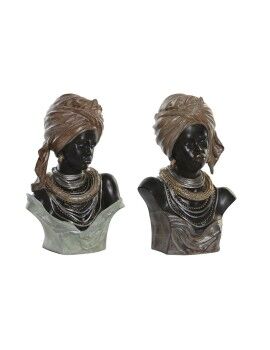 Figura Decorativa DKD Home Decor 26 x 17 x 40 cm Preto Bege Colonial Africana (2 Unidades)