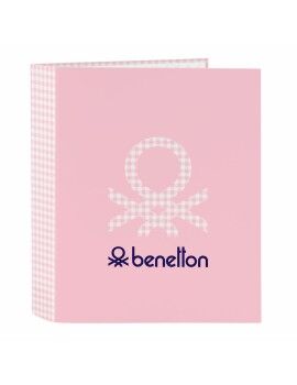 Carpeta de anillas Benetton Vichy Rosa A4 27 x 33 x 6 cm