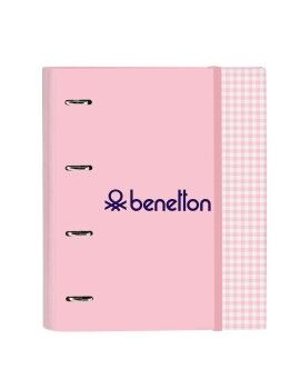 Carpeta de anillas Benetton Vichy A4 Rosa (27 x 32 x 3.5 cm)