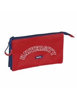 Malas para tudo triplas Safta University Vermelho Azul Marinho (22 x 12 x 3 cm)