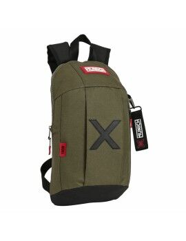 Mochila Infantil Munich Class Mini Negro Verde militar (22 x 39 x 10 cm)