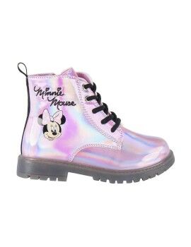 Botas Casual Infantiles Minnie Mouse Rosa Luces LED