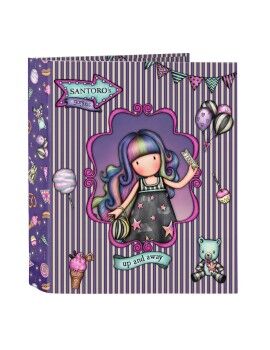 Pasta com argolas Gorjuss Up and away Roxo A4 27 x 33 x 6 cm