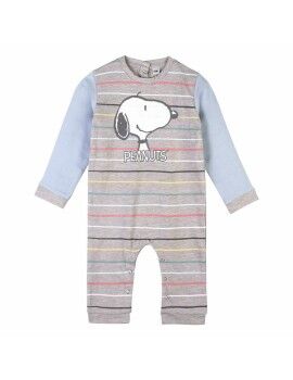 Babygrow de Manga Comprida para Bebé Snoopy Amarelo Cinzento